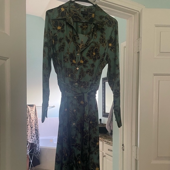 Who what wear collared silky shirt dress w tie belt - Picture 2 of 3